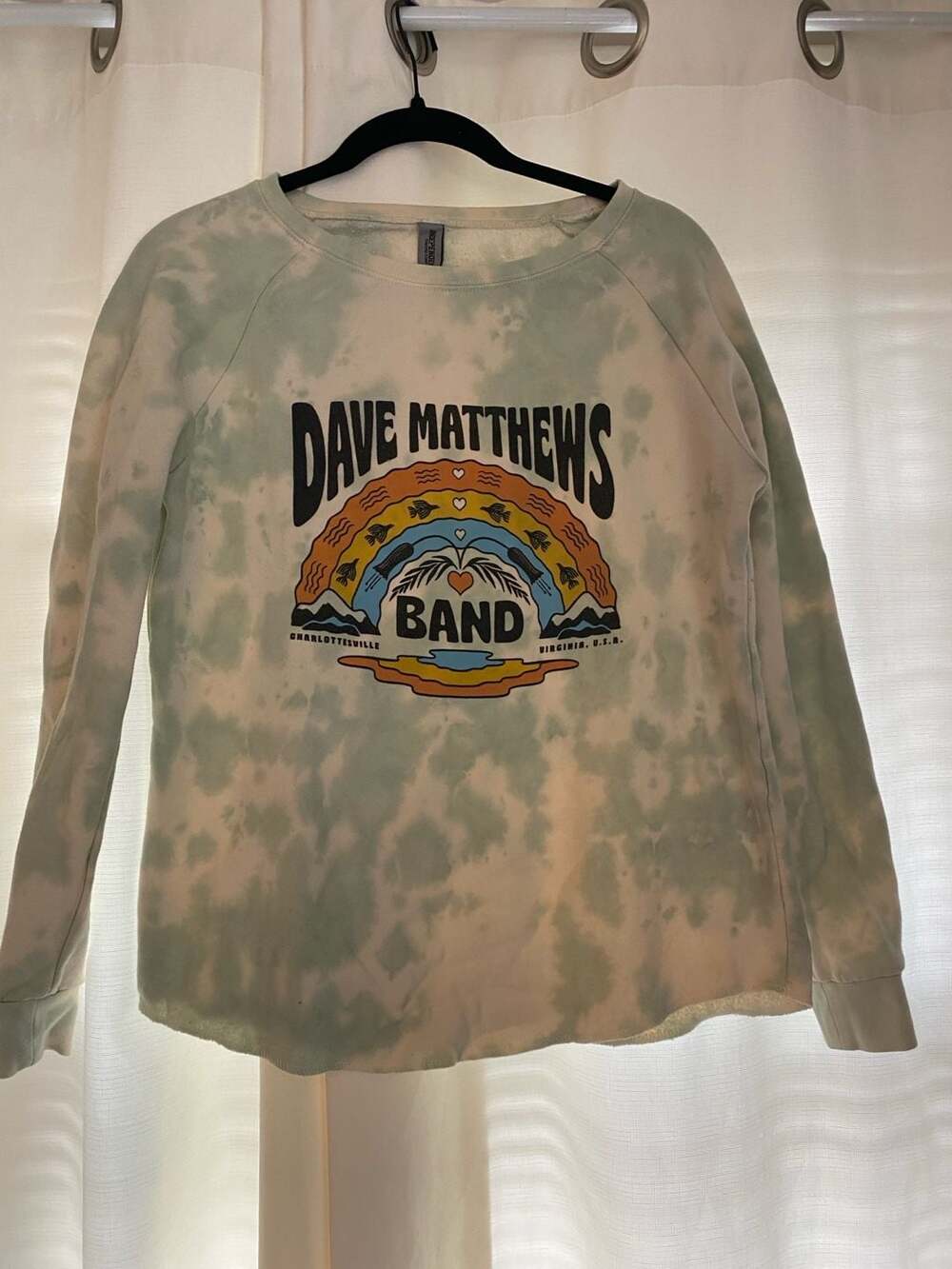 Dave Matthews Band Charlottesville Rainbow Tie-Dye Crewneck Sweatshirt